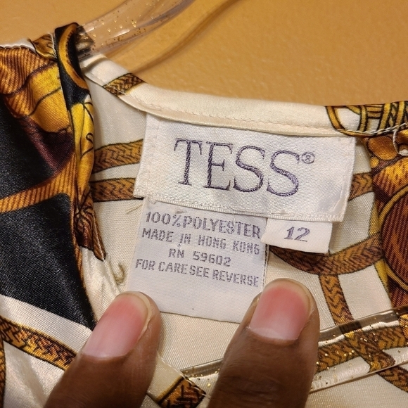Tess | Vintage Nautical Paroque Print Peplum Blouse (Size 12) - Picture 2 of 13